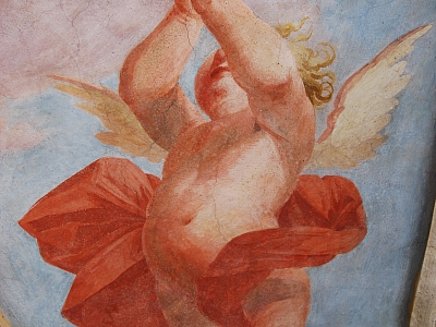 Malba anděla po restaurování, detail