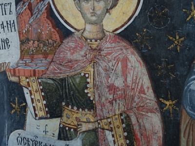 Prorok Daniel, detail po neutrální retuši (tzv. aquasporca)