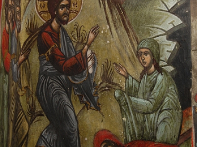 Scéna Vzkříšení Lazara, detail po čištění